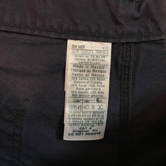 Carhartt Men Pants: FR 100791 410 Washed Duck Work Dungaree Pants - 40x30 - Picture 2 of 5